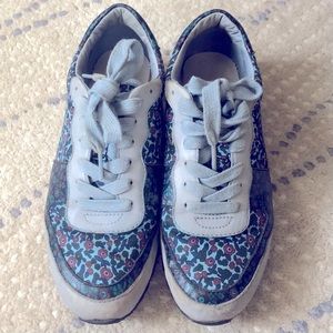 Coach Tennis Shoes, blue floral print